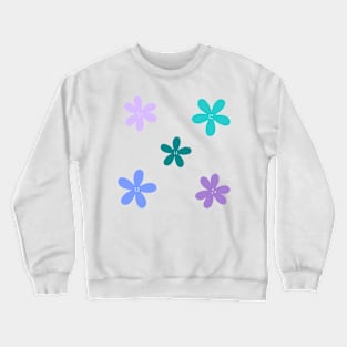 Abstract Flowers - digital lavender, tranquil blue, verdigris green Crewneck Sweatshirt